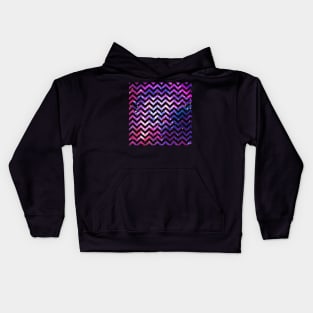 galaxy and black line pattern Kids Hoodie